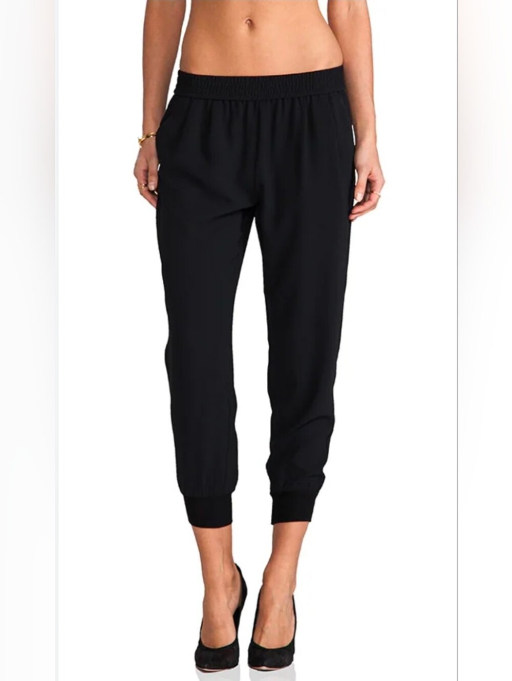 Banana Republic Black Woman's Elegant Elastic Trousers Size 0